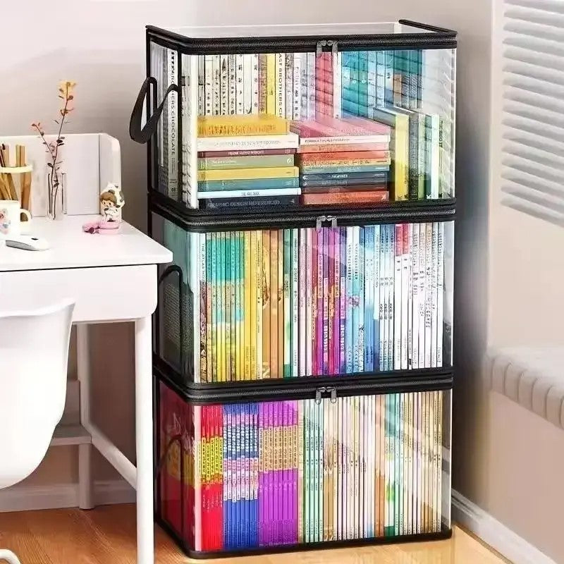 📦Large Clear Thick Plastic Storage Box with Hinged Lid Heavy-Duty Durable High Capacity Organizer, Perfect for Home, Camping, Travel, Attic and Moving-LUN