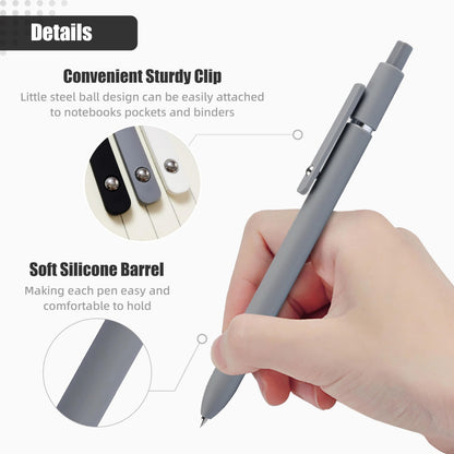 🔥6Pcs 0.5mm Black Retractable Gel Pens, Quick Dry Fine Point