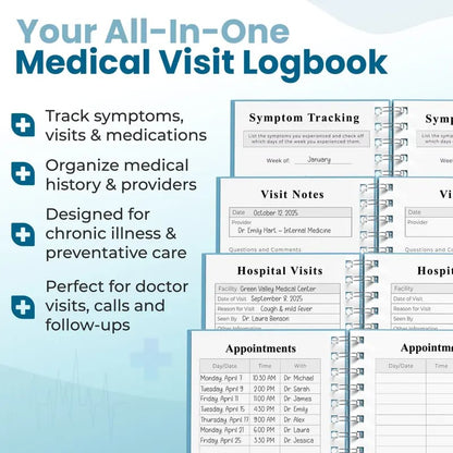 🩺❤️Doctor-Approved Medical Visit Logbook: Your Essential Medical Planner