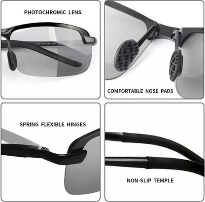 HD Polarized Photochromic Sunglasses UV400 Protection | Retro Oversized Square | Unisex 2026 Essential
